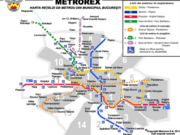 Harta metrou-Metrorex program ,contact