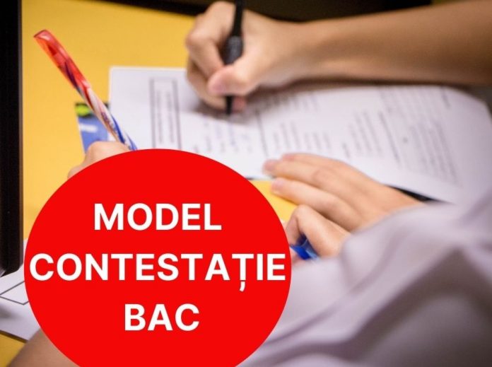 BAC 2023 - model de cerere pentru contestație